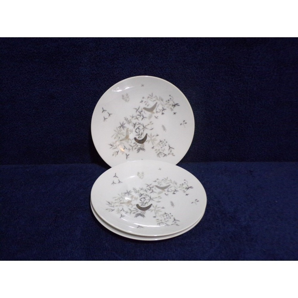 Vintage Rosenthal Germany China "Birds on Trees" 3 Bread Plates 6" Round